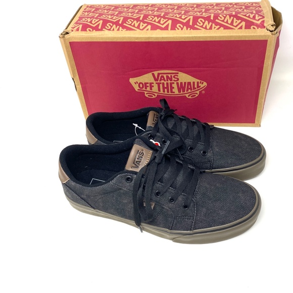 VANS Bishop Waxed Denim Black Men Low Top Canvas Sneakers Shoes Size VN000NLUAKS - Picture 6 of 11